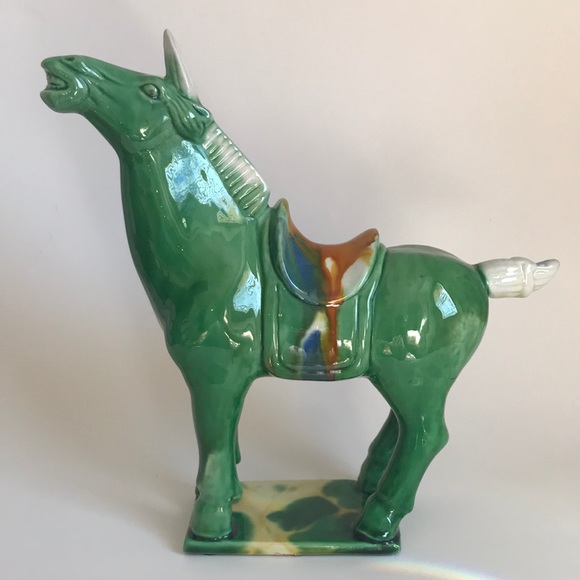 Decorative Horse Colorful Glazed Ceramic - Picture 2 of 8